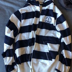 Navy and white Lake Tahoe zip up